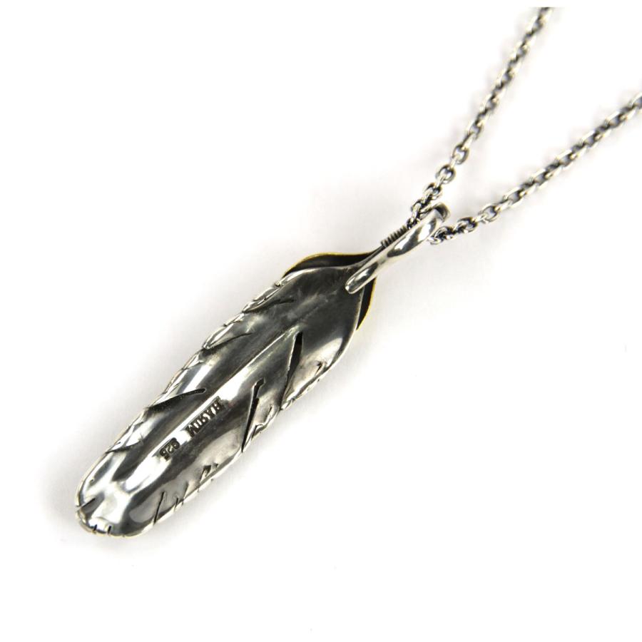 ハリム メンズ レディース ネックレス 正規販売店 HARIM フェザー FEATHER LEFT S GP HRP121SPBR OX SILVER BR CUSTOM 925 OXIDIZED BLACK NECKLACE SET_5