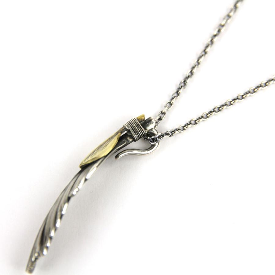 ハリム メンズ レディース ネックレス 正規販売店 HARIM フェザー FEATHER LEFT S GP HRP121SPBR OX SILVER BR CUSTOM 925 OXIDIZED BLACK NECKLACE SET_6