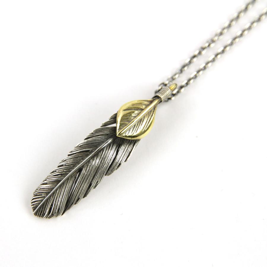 ハリム メンズ レディース ネックレス 正規販売店 HARIM フェザー FEATHER RIGHT S GP HRP123SPBR OX SILVER BR CUSTOM 925 OXIDIZED BLACK NECKLACE SET_4