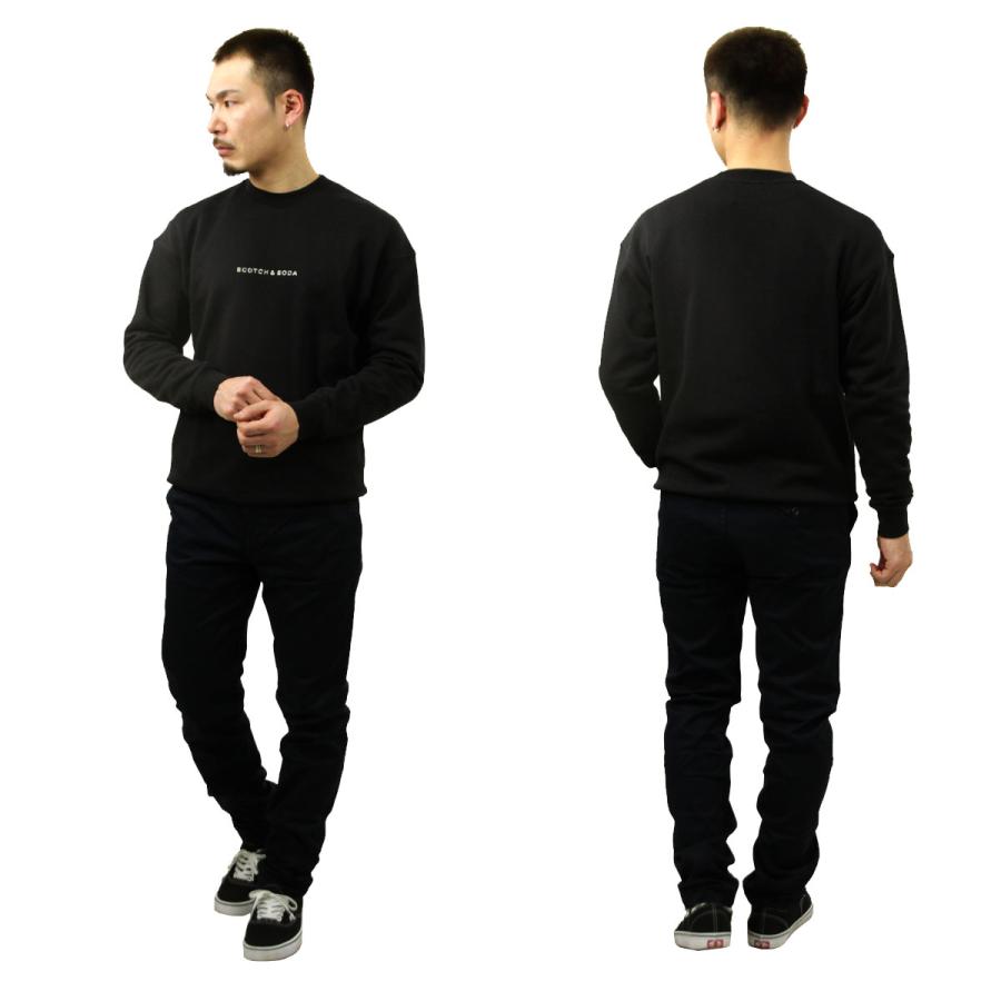 スコッチアンドソーダ メンズ スウェット 正規販売店 SCOTCH&SODA トレーナー CORE-LOGO FRONT CHEST FLEECE SWEAT SHIRT BLACK 179195 001 53802 08_10