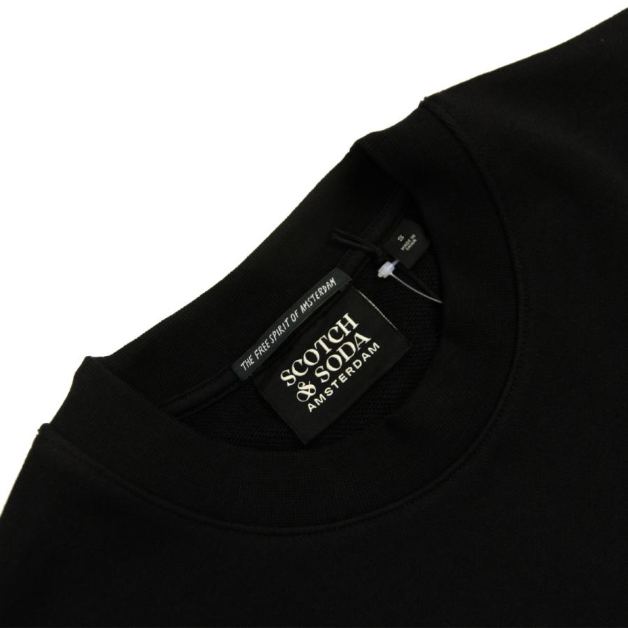 スコッチアンドソーダ メンズ スウェット 正規販売店 SCOTCH&SODA トレーナー CORE-LOGO FRONT CHEST FLEECE SWEAT SHIRT BLACK 179195 001 53802 08_7