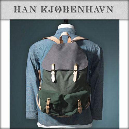 【ボーナスストア 誰でも+5% 4/25 0:00〜4/26 23:59】 30%OFF アウトレット品 ハン HAN KJOBENHAVN 正規販売店 メンズ バッグ MIX COLOR BAG グリー