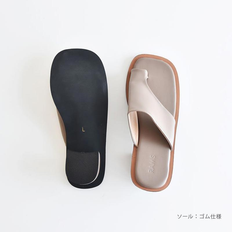 ジャーナルスタンダード 21SS ワンデルング 本革スクエアトングサンダル 下駄 With asymmetrical rhinestones thick thong sandals slippers