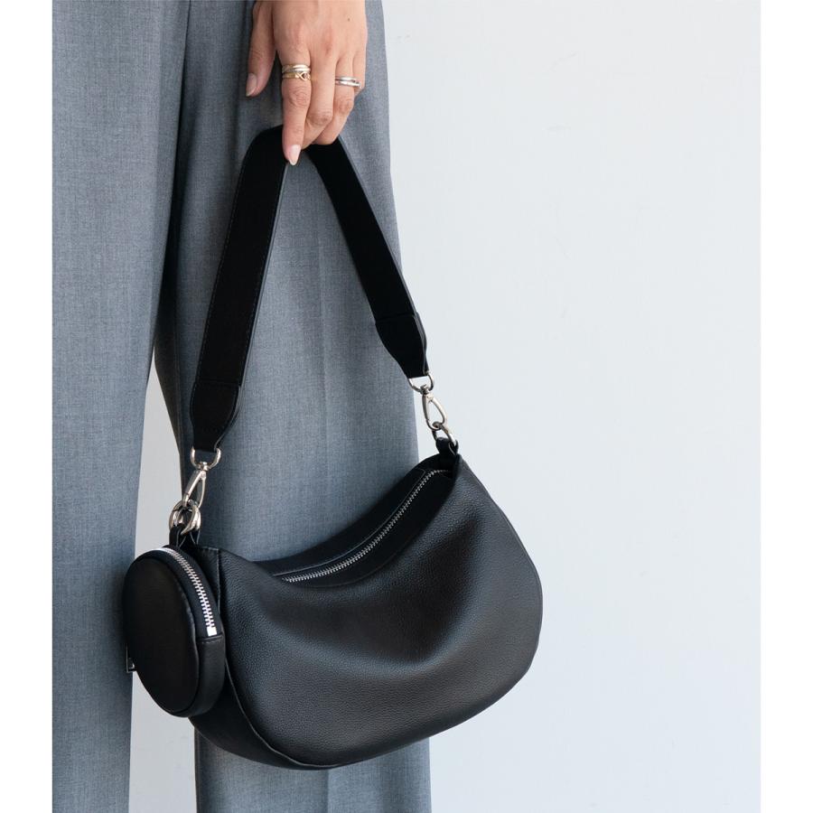 HALF MOON 本革 ワンハンドル ラップバッグ レザー レディース