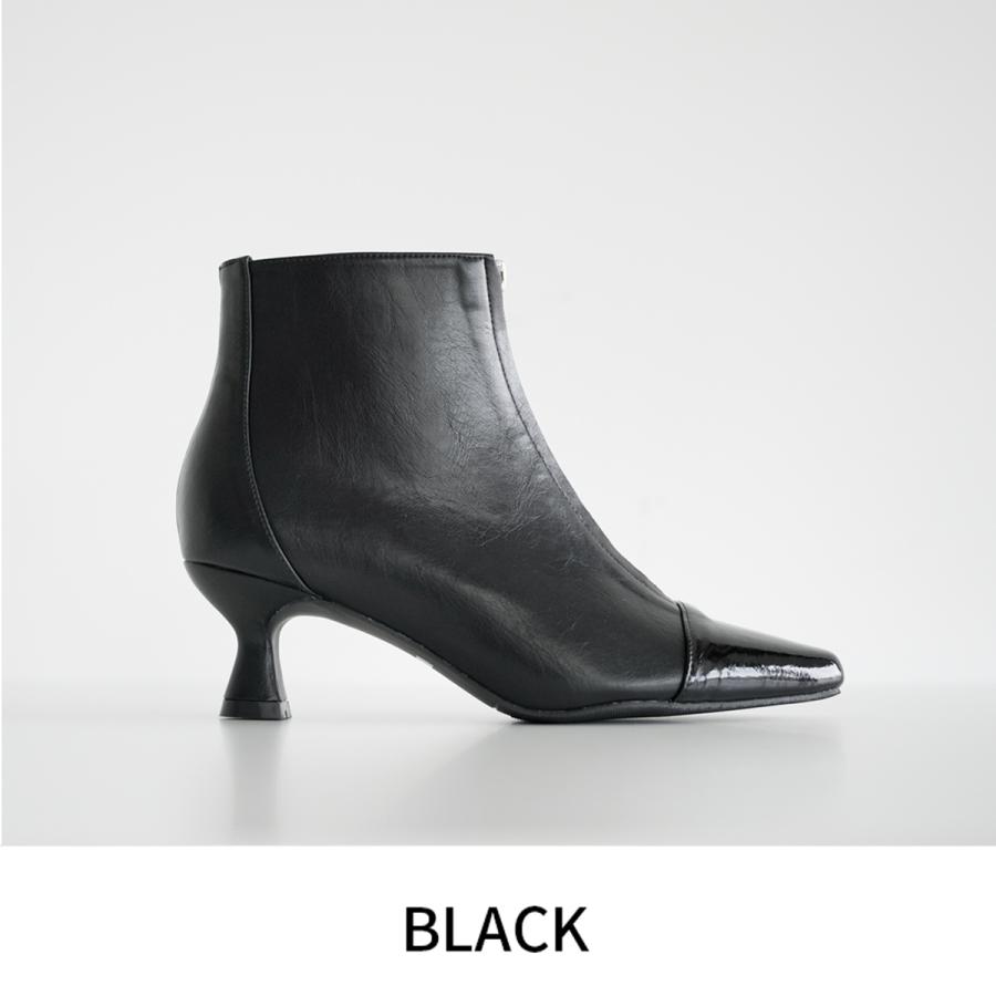 トゥキャップ デザイン ショートブーツ ブーツ レディース 5cmヒール