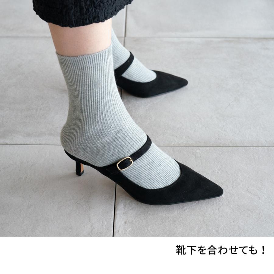ミュール サンダル 5.5cm ストラップミュール レディース ピンヒール