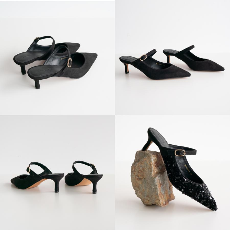 ブラウン ストラップ付きミュール 中ヒール ヒールミュール - ブラウン | CHARLES & KEITH (チャールズ