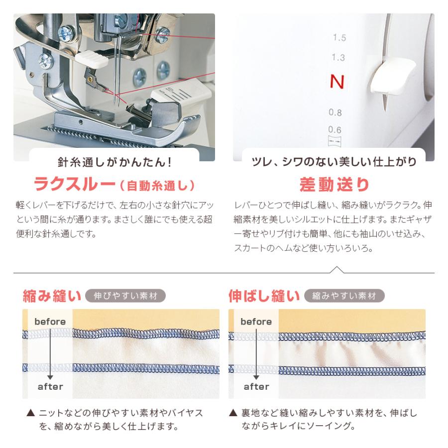 ミシン　糸取物語　おまけに布や糸など付けられる場合はつけます ロックミシン”糸取物語WAVE”の使い方】初めての糸のかけ方、外角