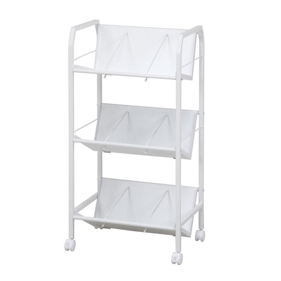ファイルラック ワゴン 3段 高さ112cm ホワイト 収納 キャスター付き ミシンのオズ 通販 Paypayモール
