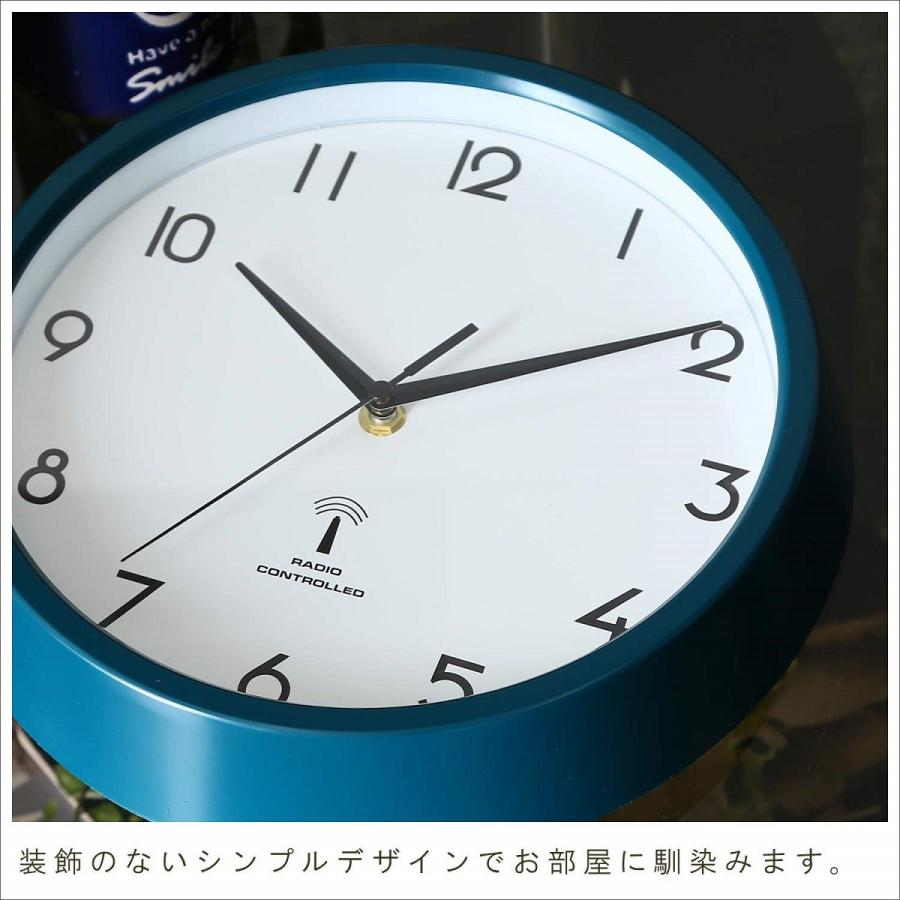 不二貿易（Fuji Boeki） 掛け時計 電波時計 直径27cm グリーン