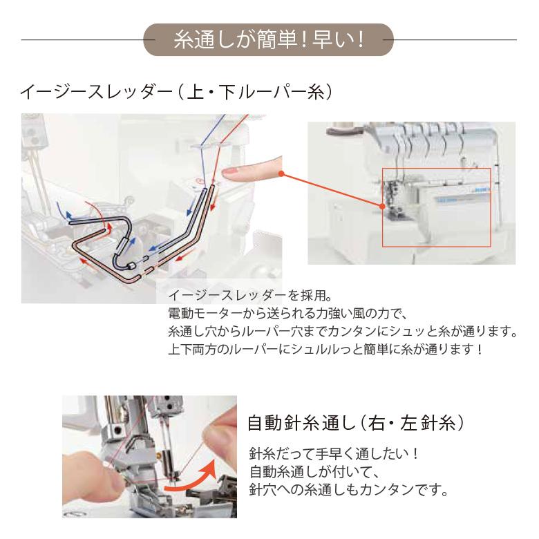 JUKI 4本糸ロックミシン 『shululu』 自動ルーバー糸通し搭載 自動ルーパー糸通しロックミシン JUKI MO-2800（商品紹介動画