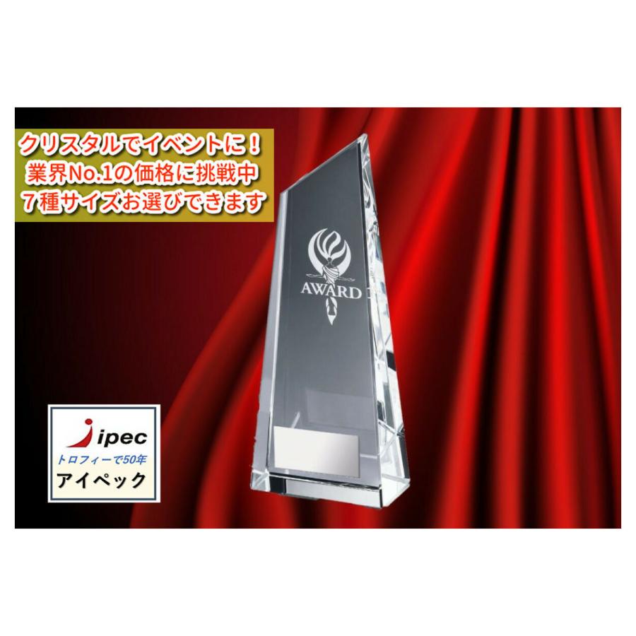 クリスタル ゴルフ　VT3130B Bサイズ 22cm 盾　ガラス　ゴルフ　イベント　野球　サッカー　バスケ
