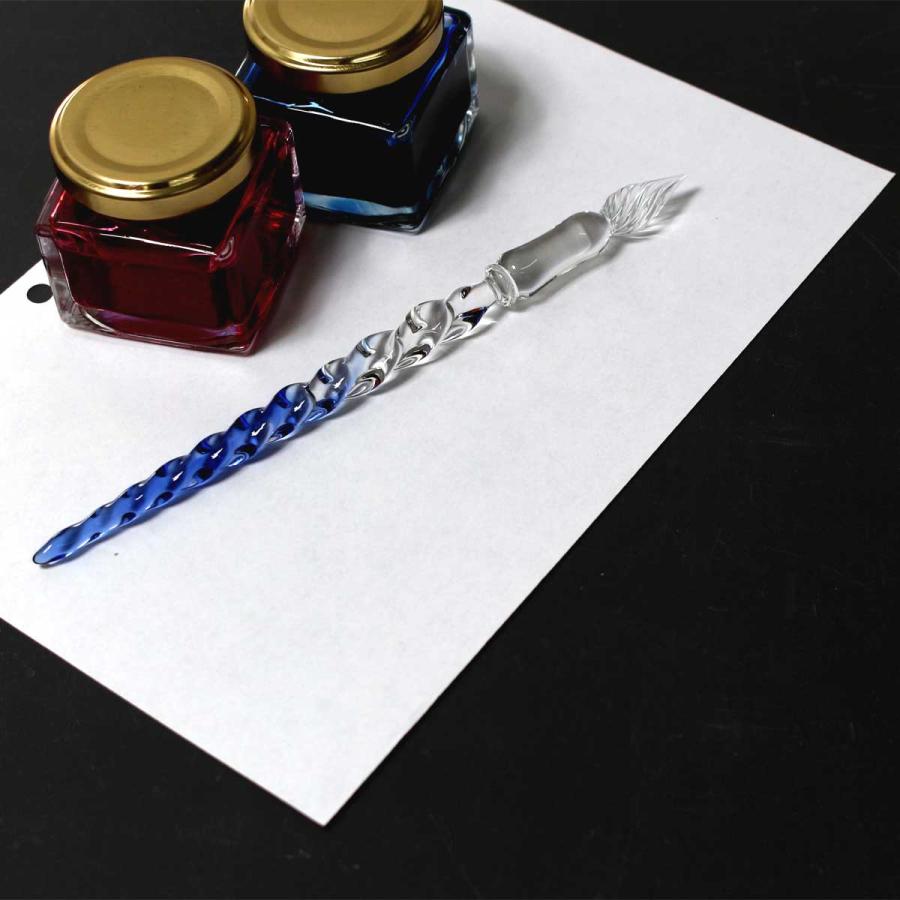 硝子工房Sayori ガラスペン 未使用品 専用箱付き ハンドメイド 文房具 硝子工房 Sayori/さより ガラスペン 凛rin/麗rei/煌kou クリア/レッド