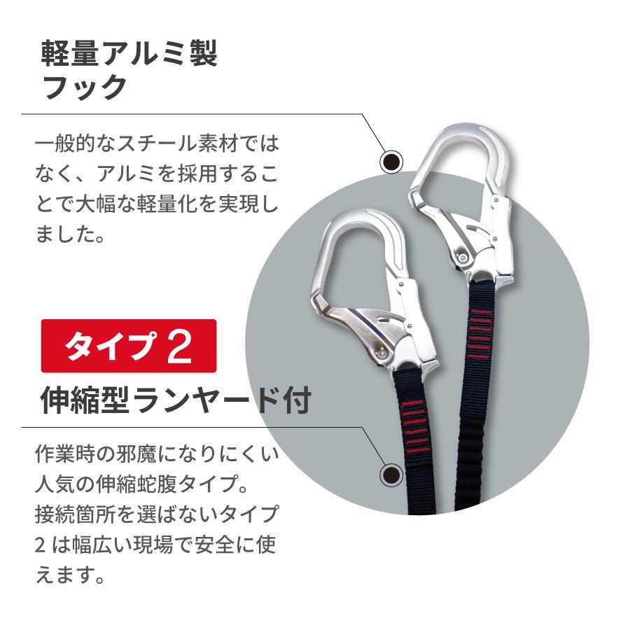 タイプ2　HONEYWELL　ハネウェル　新規格　伸縮ランヤード　ダブル　墜落制止用器具　Wランヤード　ワークプレイス　ハーネス用　DL-C1J-DL　第二種　適合