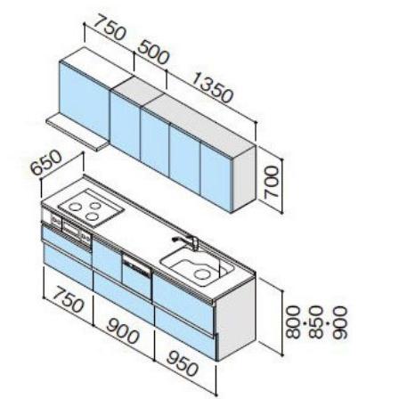 クリナップ ラクエラ I 型 間口260cm スライド収納プラン 食洗機つき システムキッチン W2600｜i-port-shop｜03
