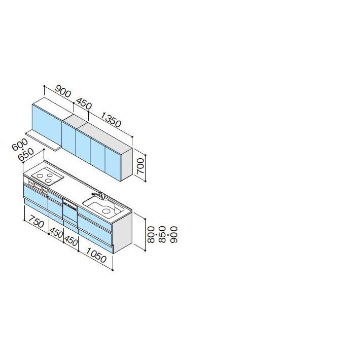 システムキッチン 2700 クリナップ ラクエラ I 型 間口270cm システムキッチン 2700 クリナップ ラクエラ I 型 間口270cm