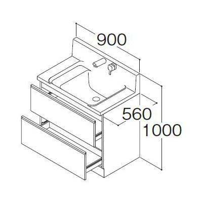 洗面台 本体のみ 900 ハウステック ココッシュ 間口90cm 全引き出し