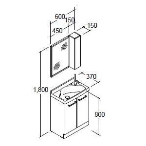 洗面台 洗面化粧台 600 LIXIL リフラ 間口60cm グースネック水栓 洗面台 洗面化粧台 600 LIXIL リフラ 間口60cm グースネック水栓