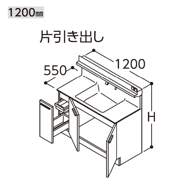 オクターブ（TOTO） TOTO オクターブ 化粧台本体 間口1200mm 片