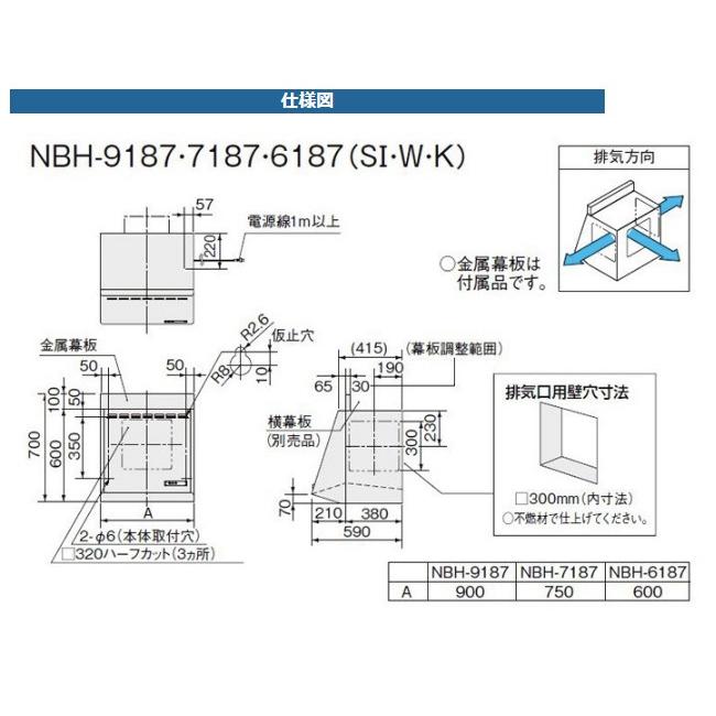 LIXIL NBHシリーズ プロペラファン 間口60cm NBH-6187 サンウェーブ 