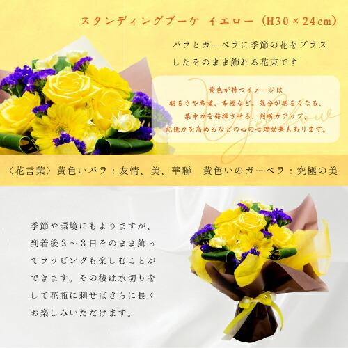 正規店仕入れの Hm 女性 70代 60代 退院 結婚祝い プレゼント 誕生日 お祝い 母 退職祝い 古希 還暦 お茶 最高位十段監修 と イエロー 花束 ブーケ スタンディング セット ギフト 日本茶 と お花 生花 生花 Www Solidarite Numerique Fr