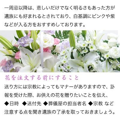 生花 お供え 白 L アレンジメント カゴ付き 10000円 (HM)[a] 翌日 お届け 法事 仏事 命日 一 周忌 1 三 3 回忌 四十九日 法要 お悔やみ｜i-pre｜09