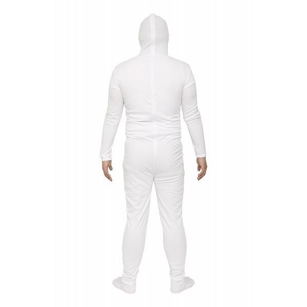 マーケット全身タイツ コスプレ ホワイト （A-1483_865117） 白 （Lサイズ） 顔出し コスチューム 衣装 のびのび全身タイツくん  仮装、変装