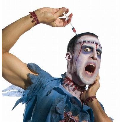 4点までメール便も可能) ゾンビシリングヘッドピース /注射器付き