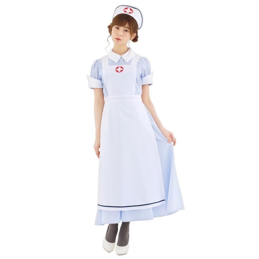 ナース コスプレ 看護婦 コスチューム ハロウィン 女性 衣装 イベント 仮装 レディース ロングスカート/ クラシカル ヴィンテージナース ...