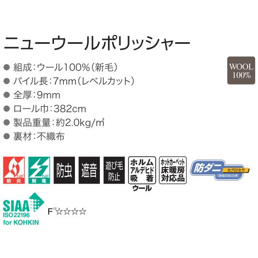 アスワン Wall to ウール100%カーペット ニューウール