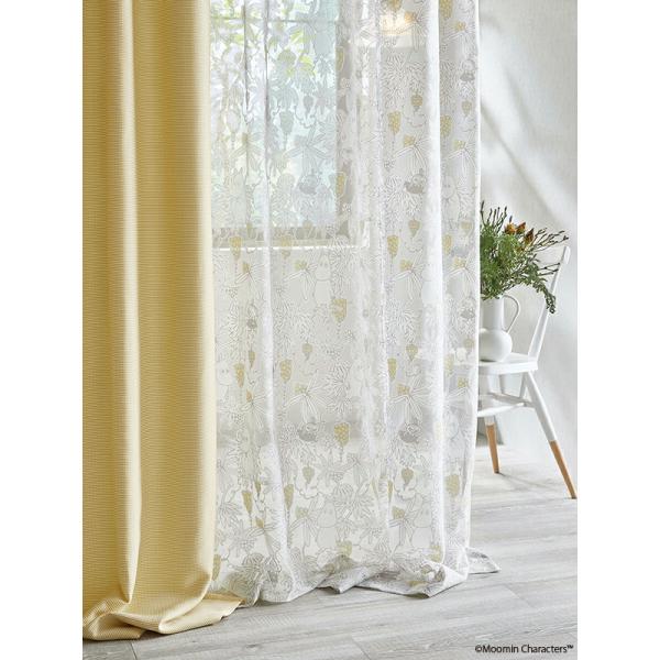 ムーミン（サンゲツ）オーダーシアーカーテン SC8282 巾100×丈141〜160cm（2枚入） SS仕様（スタンダード）約1.5倍ヒダ（本縫い）裾：折返し