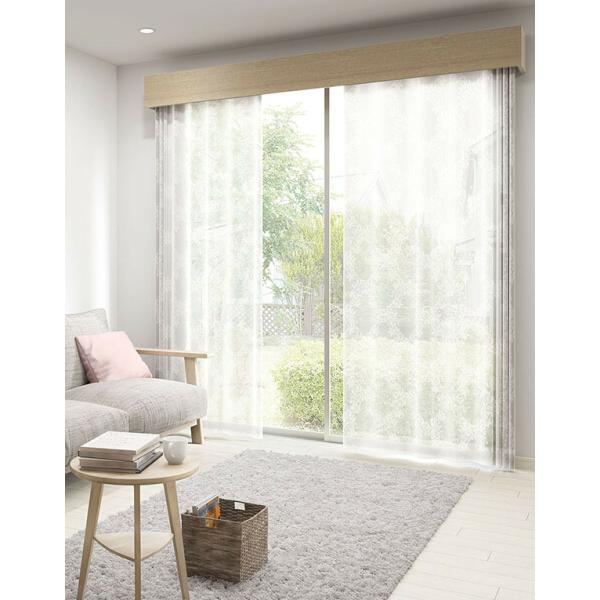 サンゲツ オーダーシアーカーテン SC8605 巾100×丈121〜140cm（2枚入） SS仕様（スタンダード）約2倍ヒダ（本縫い）裾：折返し