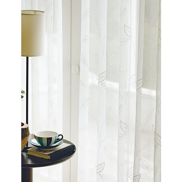 サンゲツ オーダーエンブロイダリーシアーカーテン SC8615 巾150×丈121〜140cm（2枚入） SS仕様（スタンダード）約2倍ヒダ 裾：ウエイトウーリーロック