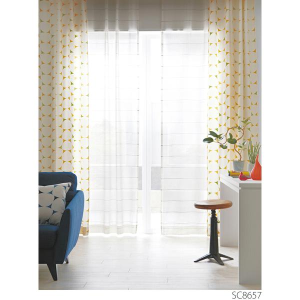 サンゲツ オーダーシアーカーテン SC8657〜SC8658 巾150×丈141〜160cm（2枚入） SS仕様（スタンダード）約2倍ヒダ（本縫い）裾：折返し サンゲツのオーダーカーテン ストリングス(STRINGS) SHEER ＆ LACE
