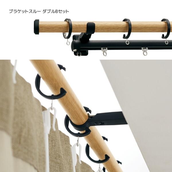 トーソー カーテンレール ヴィンクス22 ブラケットスルー ダブル正面付 Bセット 1.20m_1