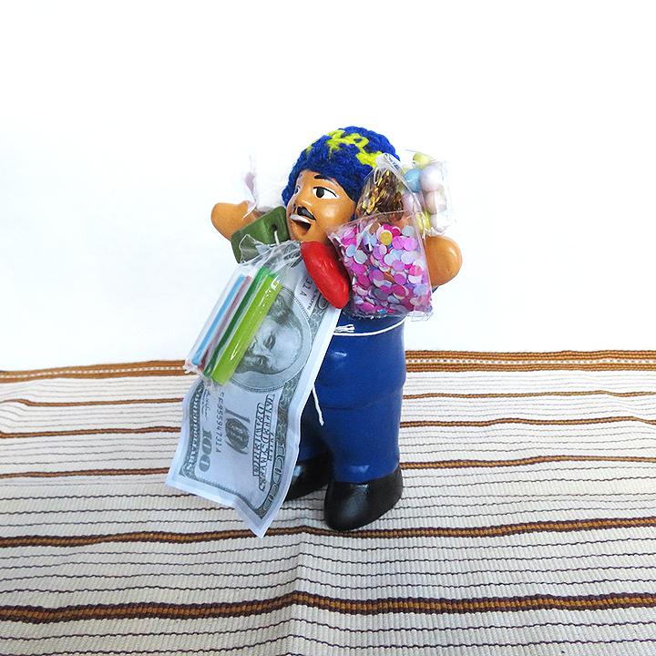 ペルー雑貨/エケコ人形BL/幸運グッズ/エケッコ/運気アップ/縁起物/開運