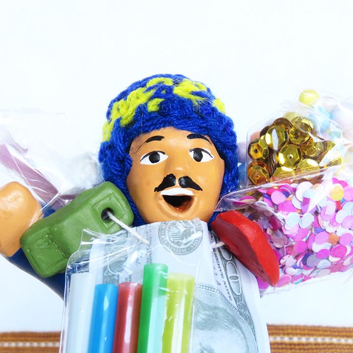 ペルー雑貨/エケコ人形BL/幸運グッズ/エケッコ/運気アップ/縁起物/開運