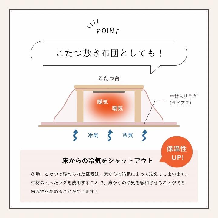 ラグマット おしゃれ 北欧 ホットカーペットカバー エコ フェイクファー ラグ ラピアス 約140×200cm 1.5畳 長方形 洗える 抗菌防臭 こたつ 敷布団 新生活｜i-s｜19