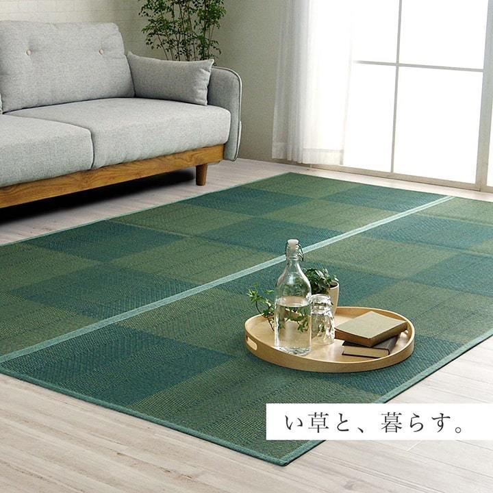 イケヒコ い草カーペット DXルネ 本間 6畳 い草ラグ おしゃれ 上敷き