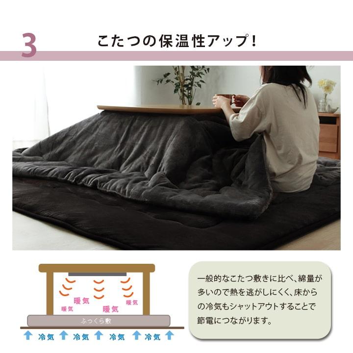イケヒコ こたつ敷き布団 厚手 正方形 極厚ラグ 30mm厚敷布団 大判