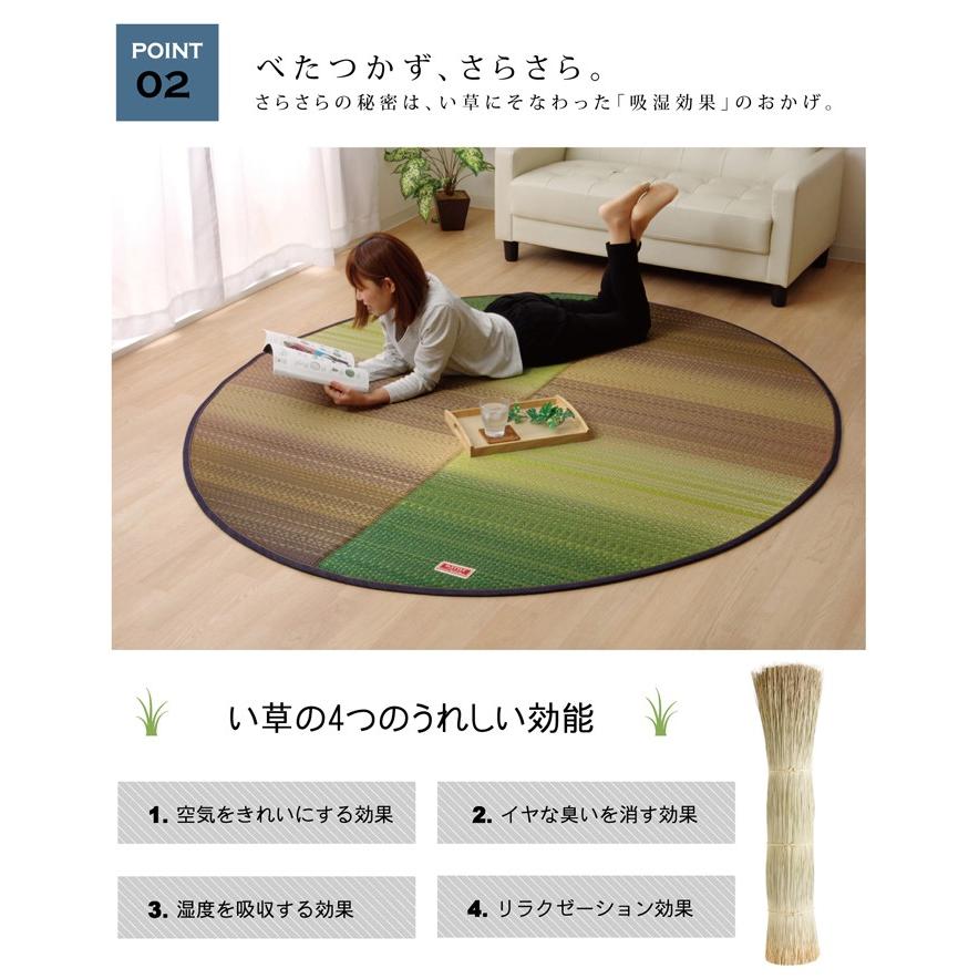 い草ラグ 純国産 デニム Fジョイ 140&times;200cm 日本製 い草カーペット おしゃれ デニムヘリ イグサ ラグ 夏 ござ 涼感 さわやか 新生活