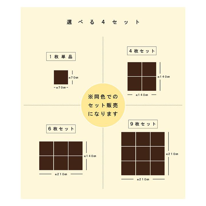 置き畳 トリム 70×70cm 4枚 セット 琉球畳 ユニット畳 国産 縁なし畳 半畳 正方形 い草風 置きたたみ 日本製 タタミ システム畳 フローリング 軽量 軽い｜i-s｜15