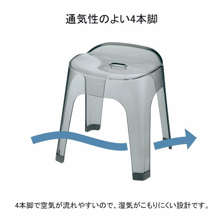 バス用品 リュクレ 腰かけ 高さ 35cm 3点セット 腰かけ + 湯おけ + 手おけ 日本製 お風呂 セット 椅子 バスチェア 風呂イス イス かける 浴槽 桶 スケルトン_7