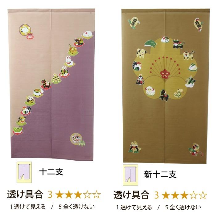 のれん 暖簾 選べる和柄のれん 85×150cm 干支 間仕切りのれん 和風 おしゃれ 和柄 イラストのれん|アイズインテリア |02