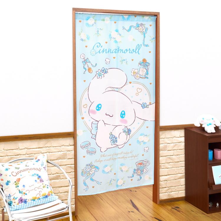 シナモロール のれん フラワーティータイム 85×175cm サンリオ