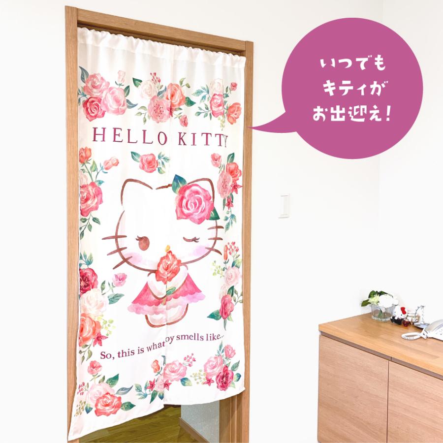ハローキティ のれん ローズガーデン 85×150cm : インテリアショップ
