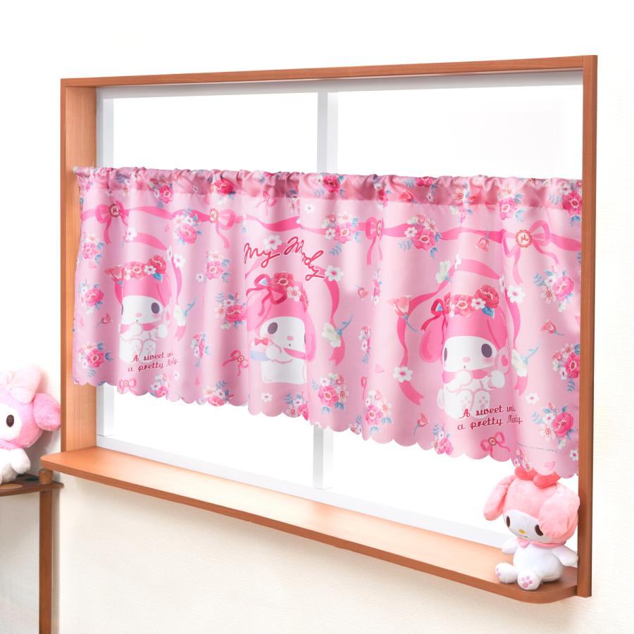 レア！マイメロディカフェカーテン、サンリオ、平成レトロ、マイメロディカーテン sanrio（サンリオ） マイメロディ カフェカーテン コスメ気分 155×50cm