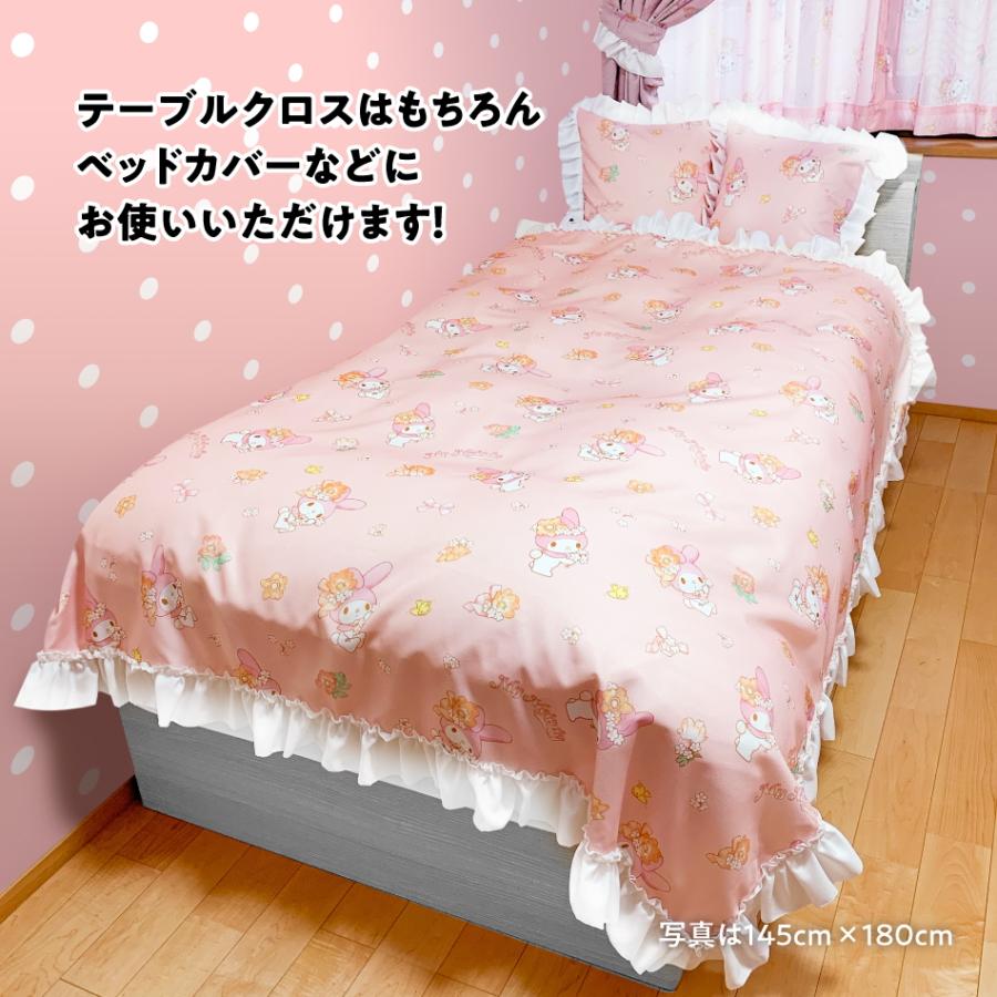 マイメロディ フリル付き 撥水 テーブルクロス 145×145 正方形 マルチ