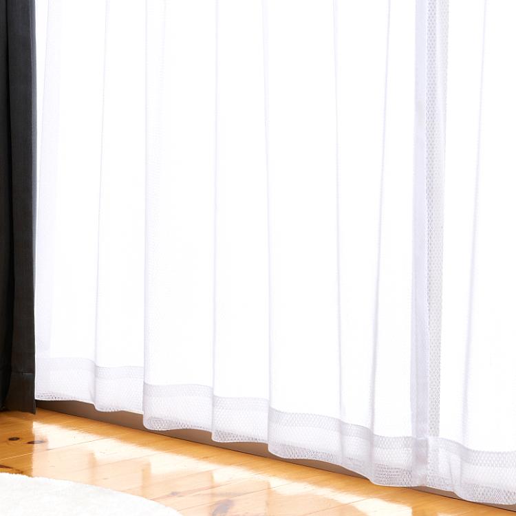 2枚セット　ミラーレースカーテン　新品　オフホワイト　100＊176 ミラー レースカーテン (ルル) 100×176cm 2枚入り 幅100cm 丈176cm