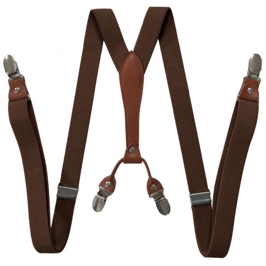 Y型 サスペンダー 25mm幅 背中側 ダブルクリップ メンズ レディース